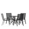Flash Furniture 5PC Patio Set-31.5RD Glass Table, 4 Black Chairs TLH-0702303C-GG - alternate 5